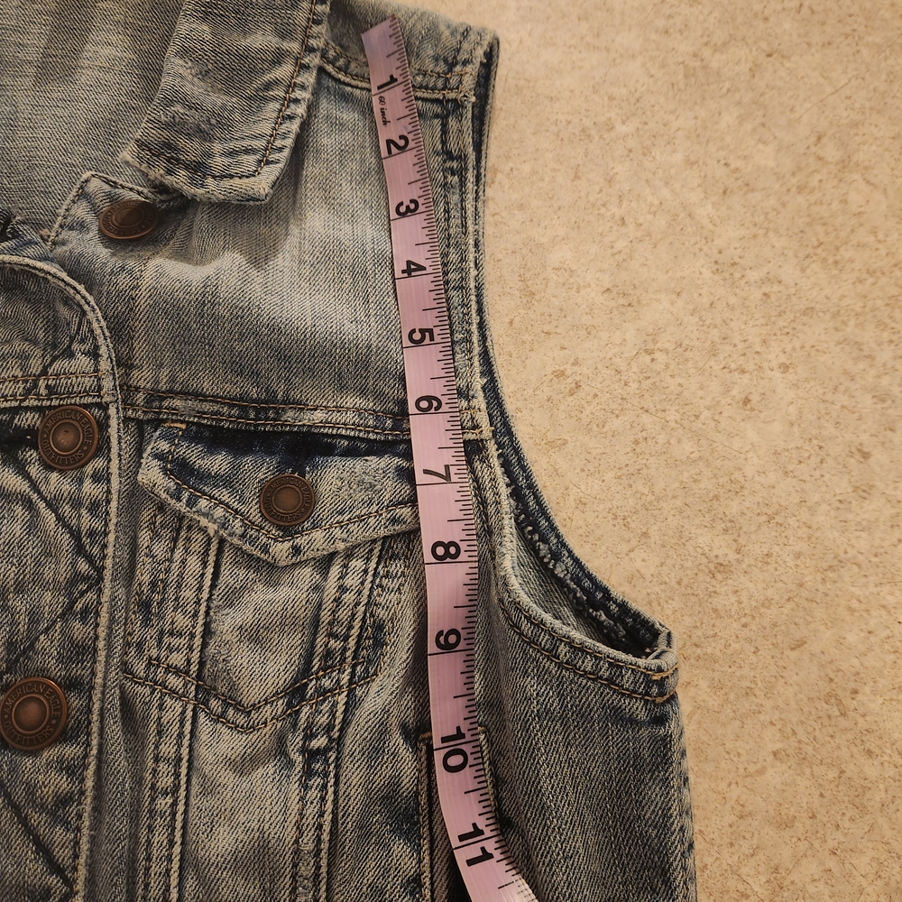 Y2K American Eagle Jeans / Denim Button Down Vest Size Sm. Good Used Conditions - Picture 10 of 10